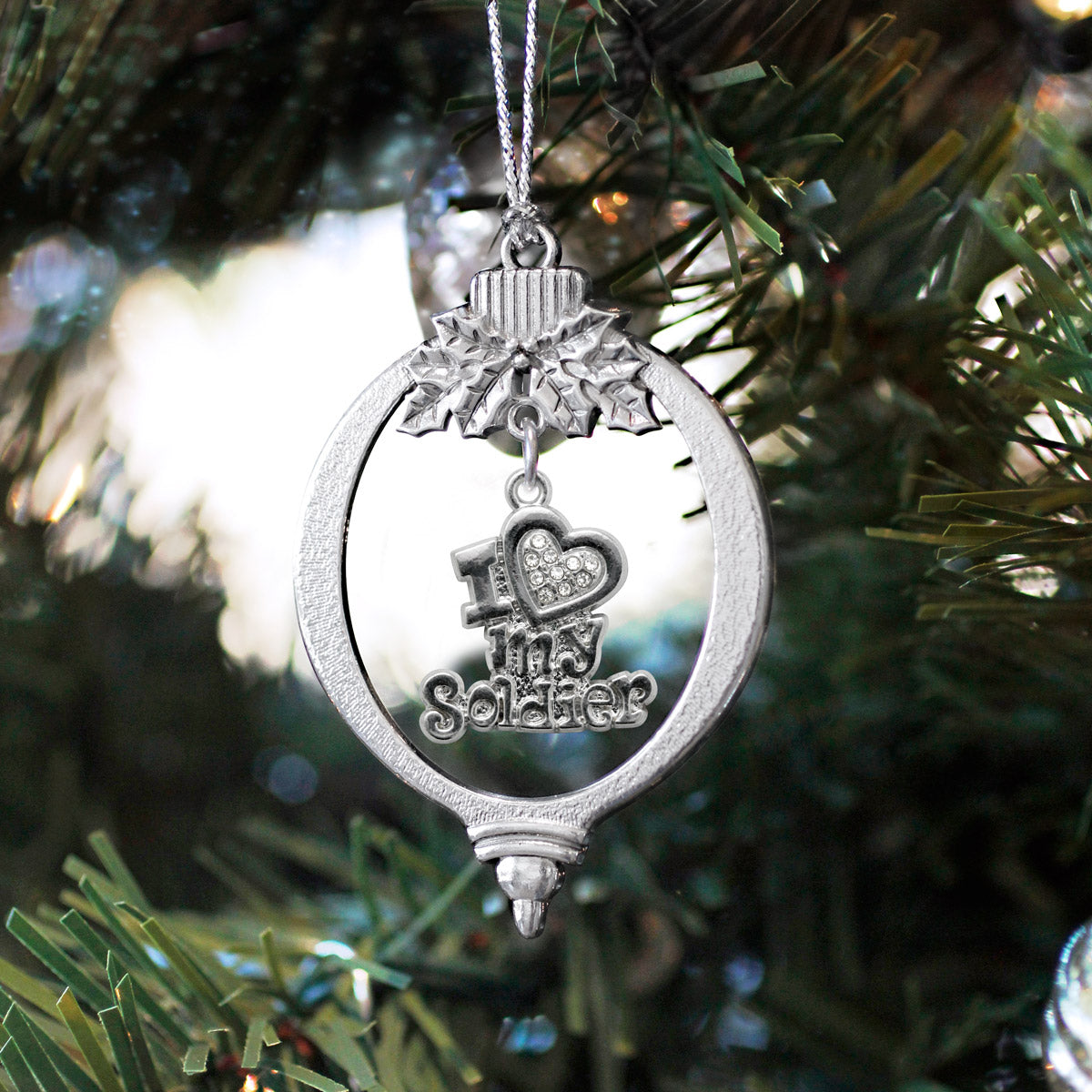Half Carat I Love My Soldier Charm Christmas / Holiday Ornament