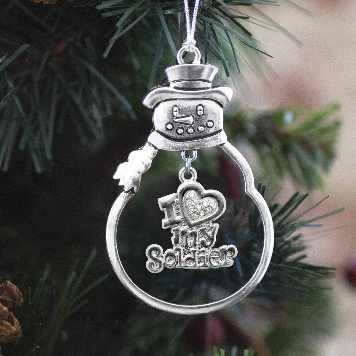 Half Carat I Love My Soldier Charm Christmas / Holiday Ornament