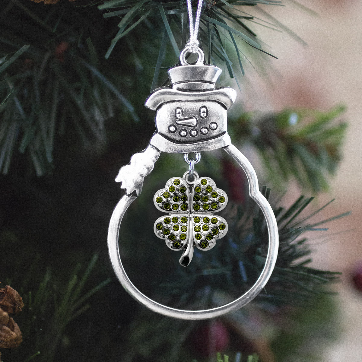1.0 Carat Four Leaf Clover Charm Christmas / Holiday Ornament