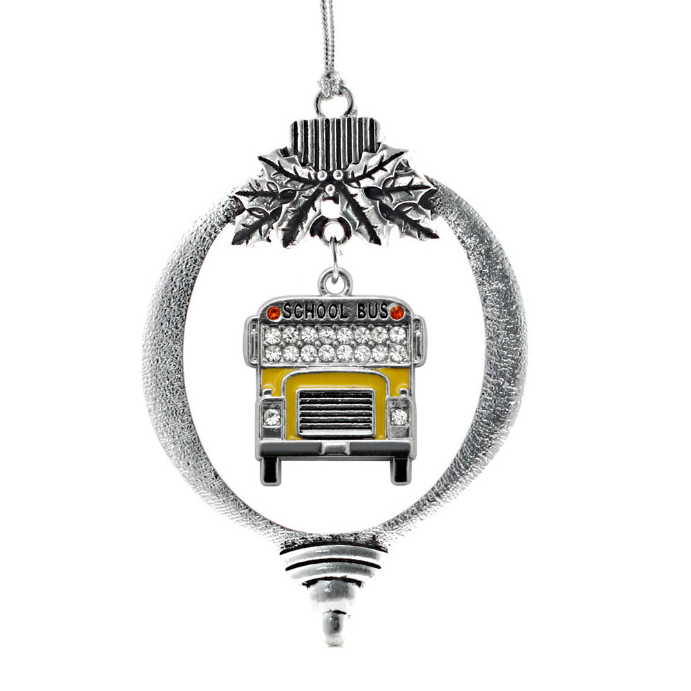 Half Carat School Bus Charm Christmas / Holiday Ornament