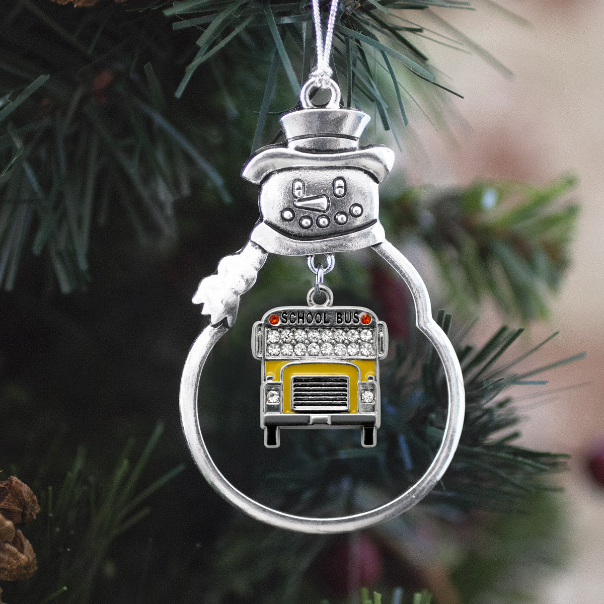 Half Carat School Bus Charm Christmas / Holiday Ornament