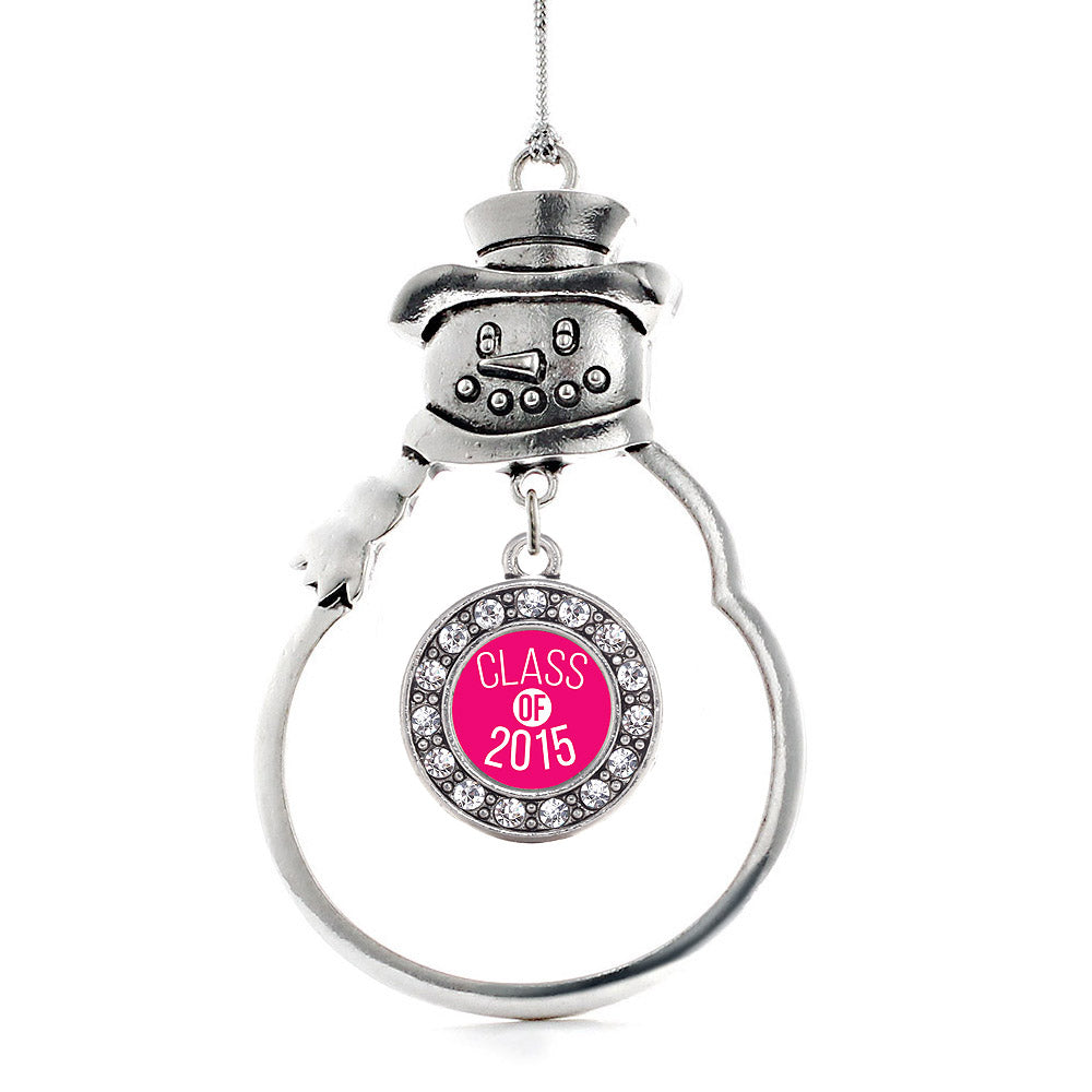 Class of 2015 Hot Pink Circle Charm Christmas / Holiday Ornament