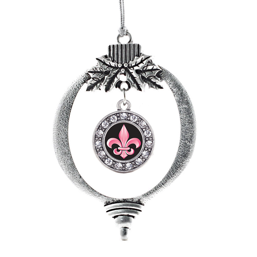 Fleur De Lis Circle Charm Christmas / Holiday Ornament
