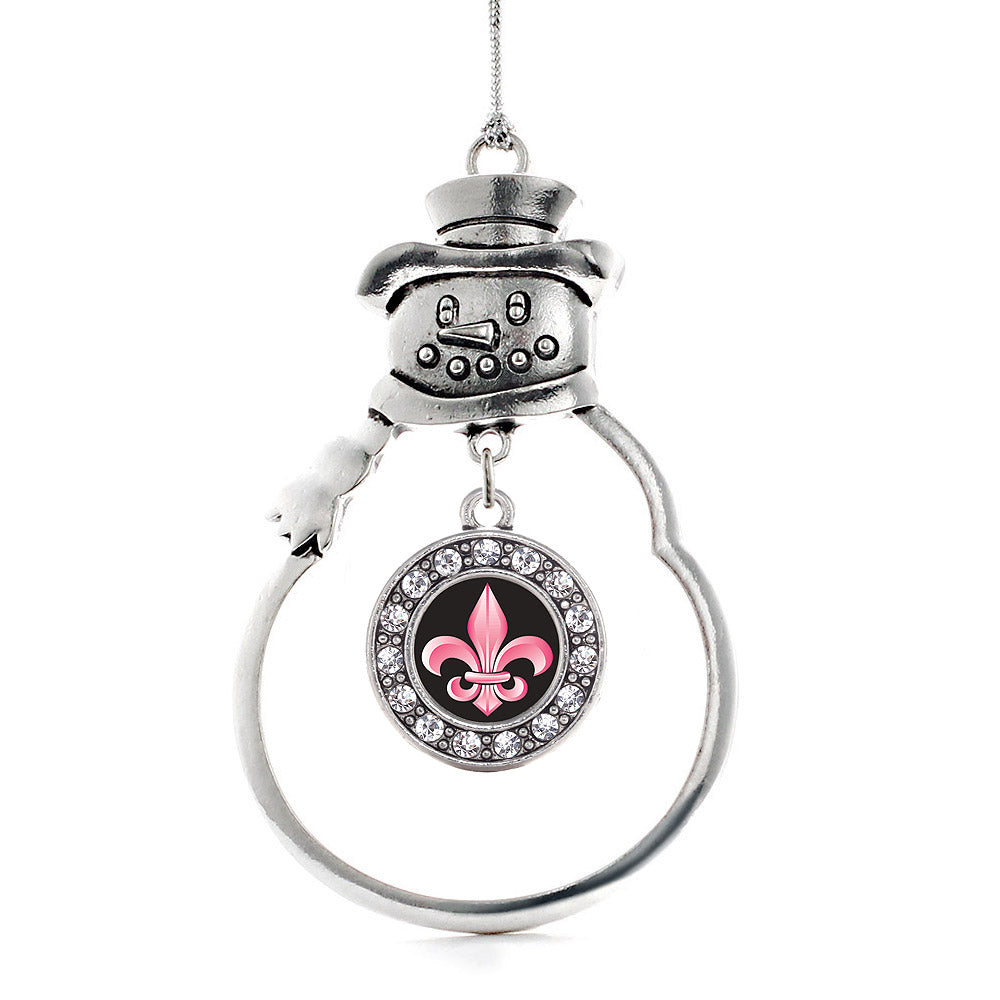 Fleur De Lis Circle Charm Christmas / Holiday Ornament