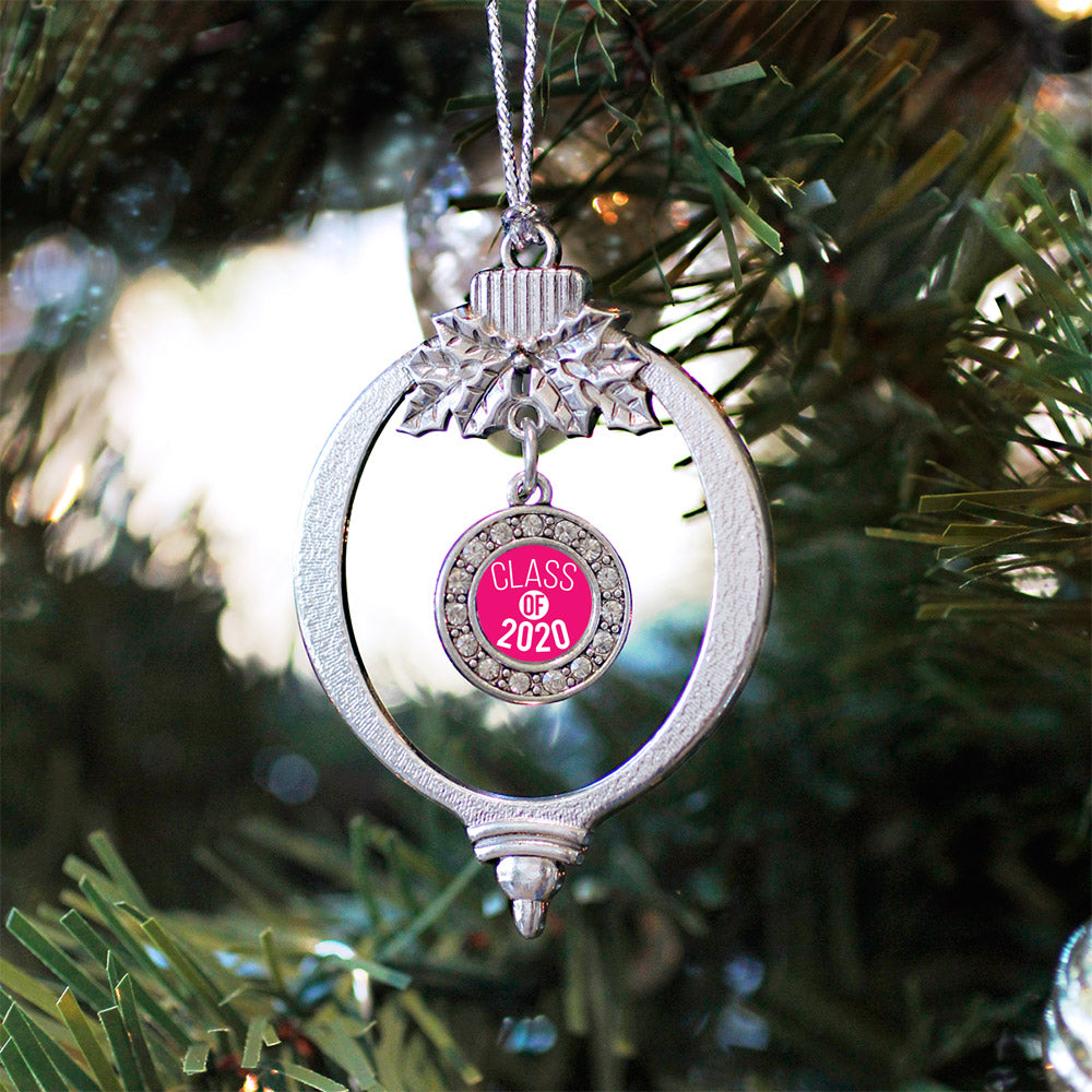 Hot Pink Class of 2020 Circle Charm Christmas / Holiday Ornament