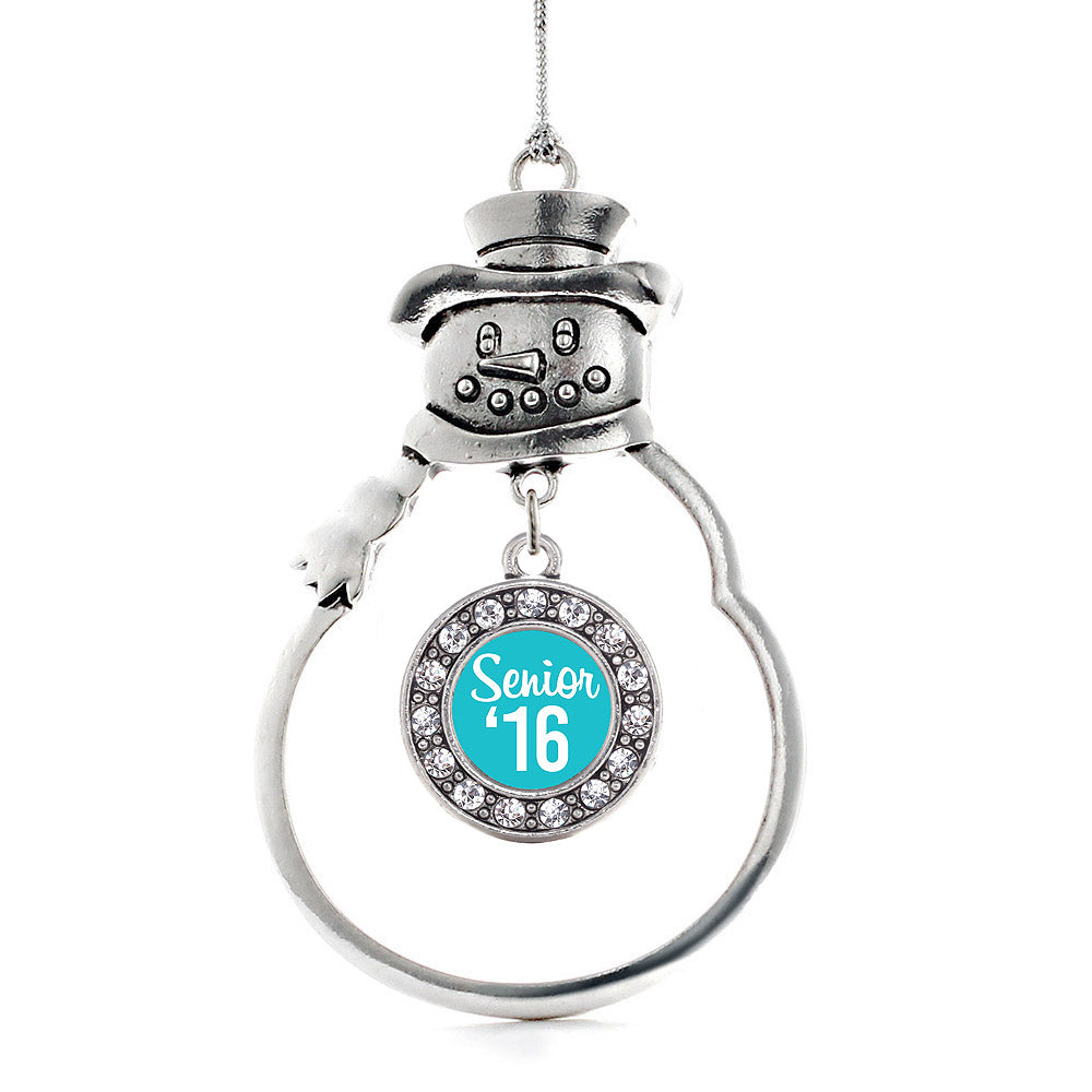 Teal Senior '16 Circle Charm Christmas / Holiday Ornament
