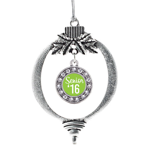 Lime Green Senior '16 Circle Charm Christmas / Holiday Ornament