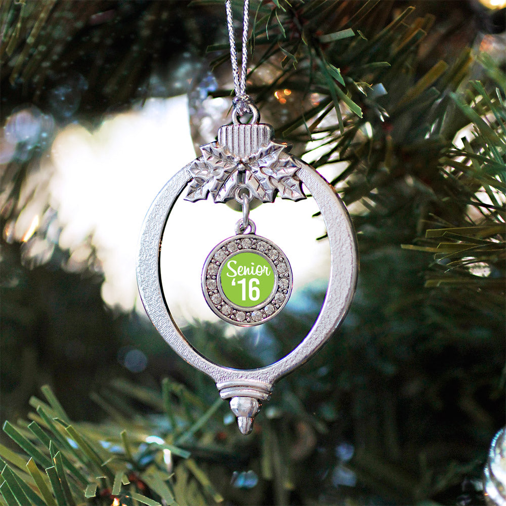 Lime Green Senior '16 Circle Charm Christmas / Holiday Ornament