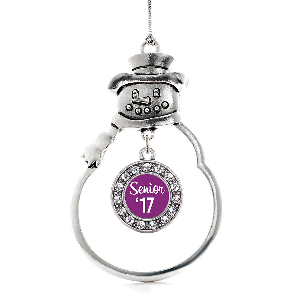 Purple Senior '17 Circle Charm Christmas / Holiday Ornament