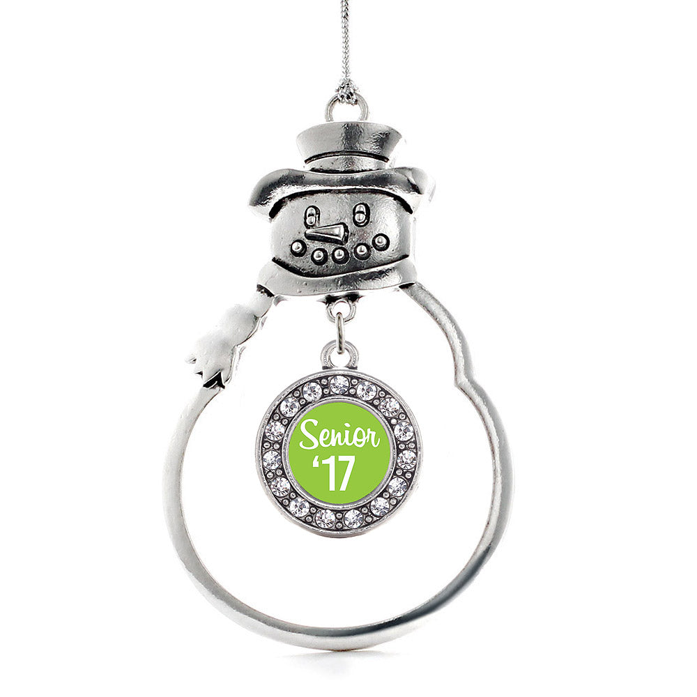 Lime Green Senior '17 Circle Charm Christmas / Holiday Ornament