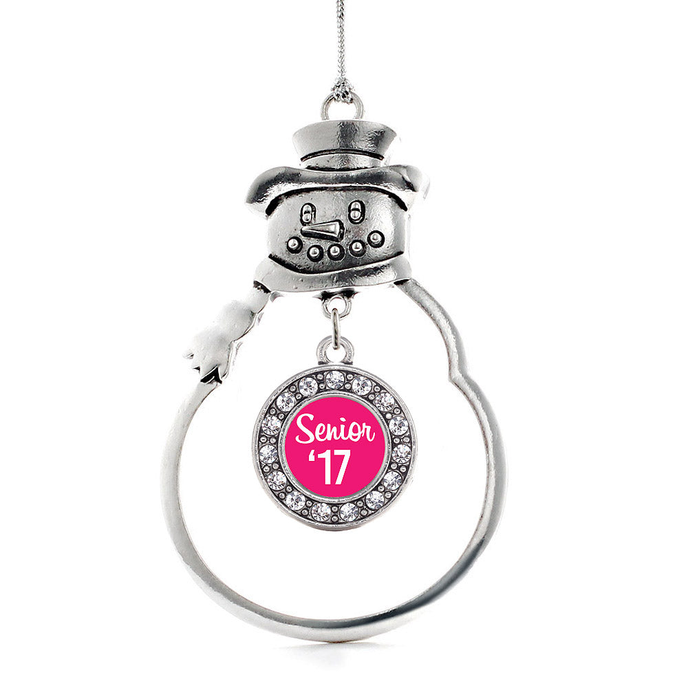 Fuchsia Senior '17 Circle Charm Christmas / Holiday Ornament