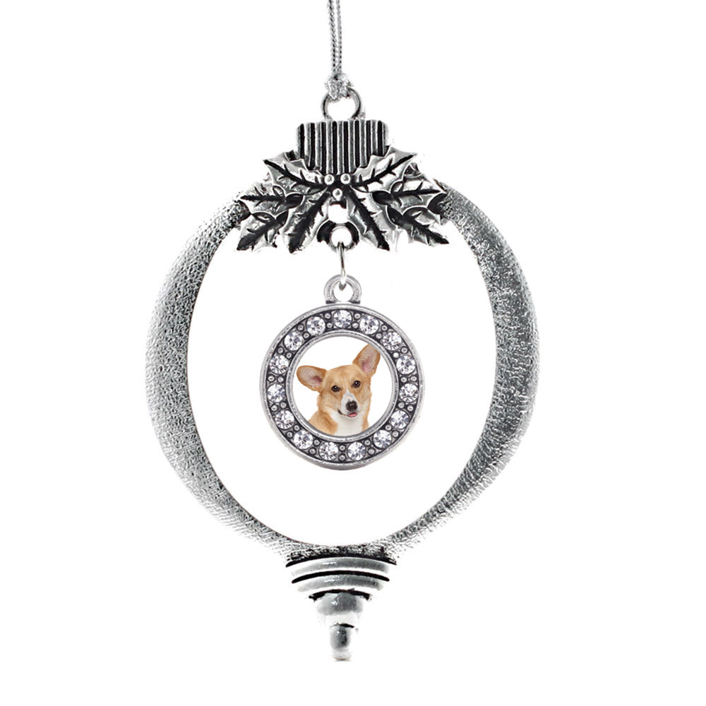 Corgi Face Circle Charm Christmas / Holiday Ornament