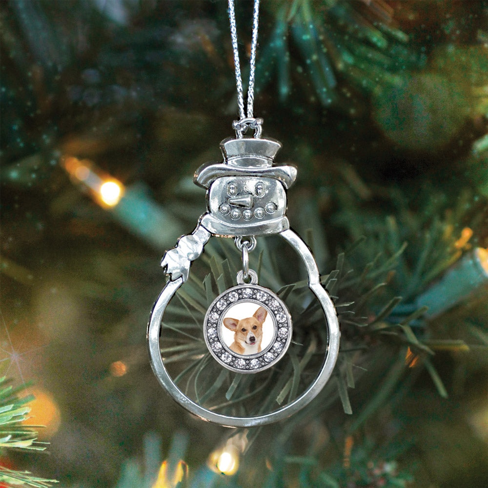 Corgi Face Circle Charm Christmas / Holiday Ornament