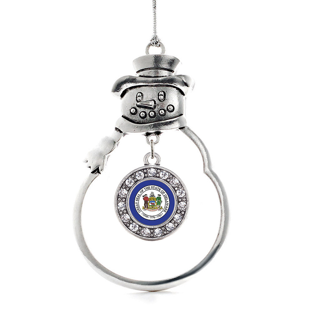 Delaware Flag Circle Charm Christmas / Holiday Ornament