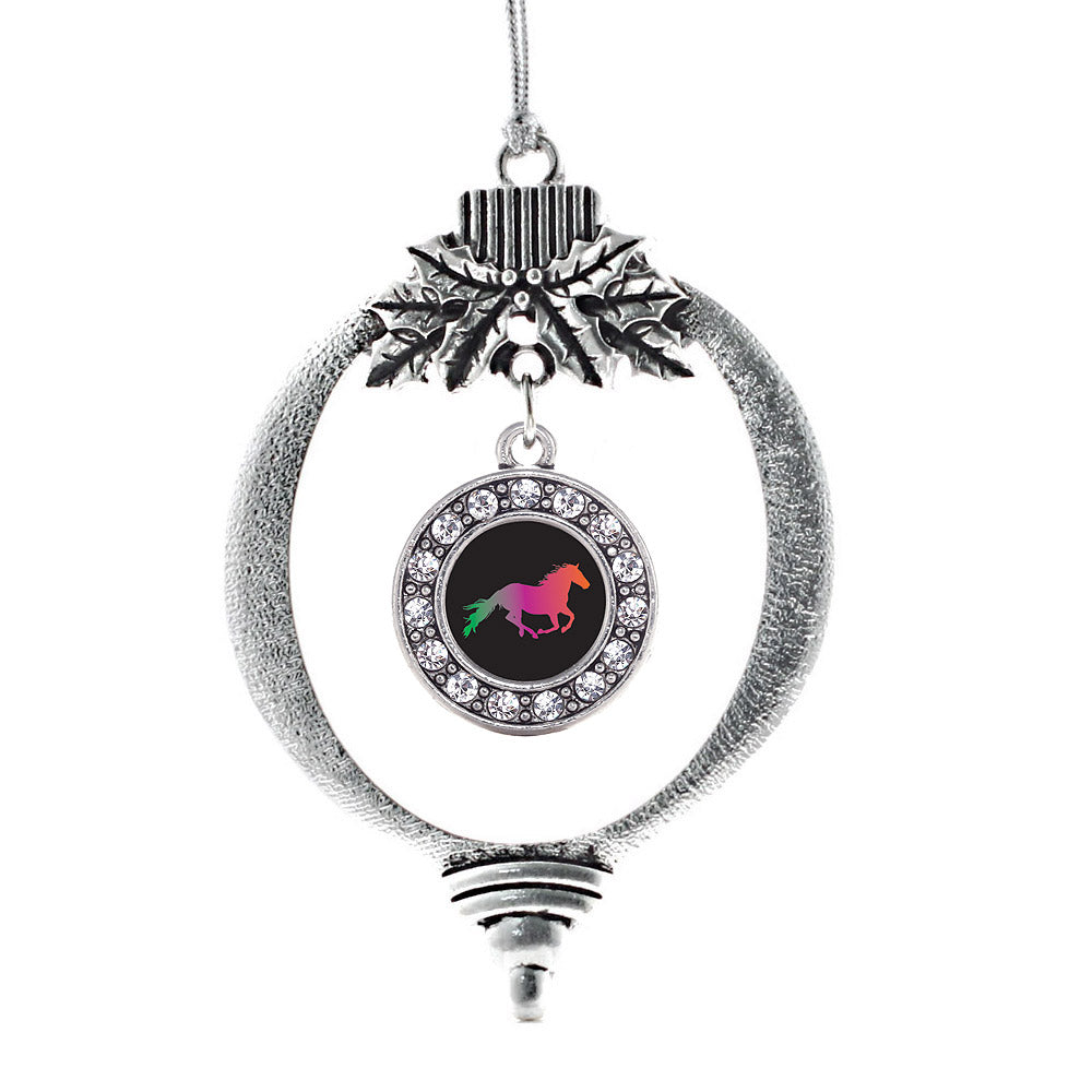 Horse Lovers Circle Charm Christmas / Holiday Ornament