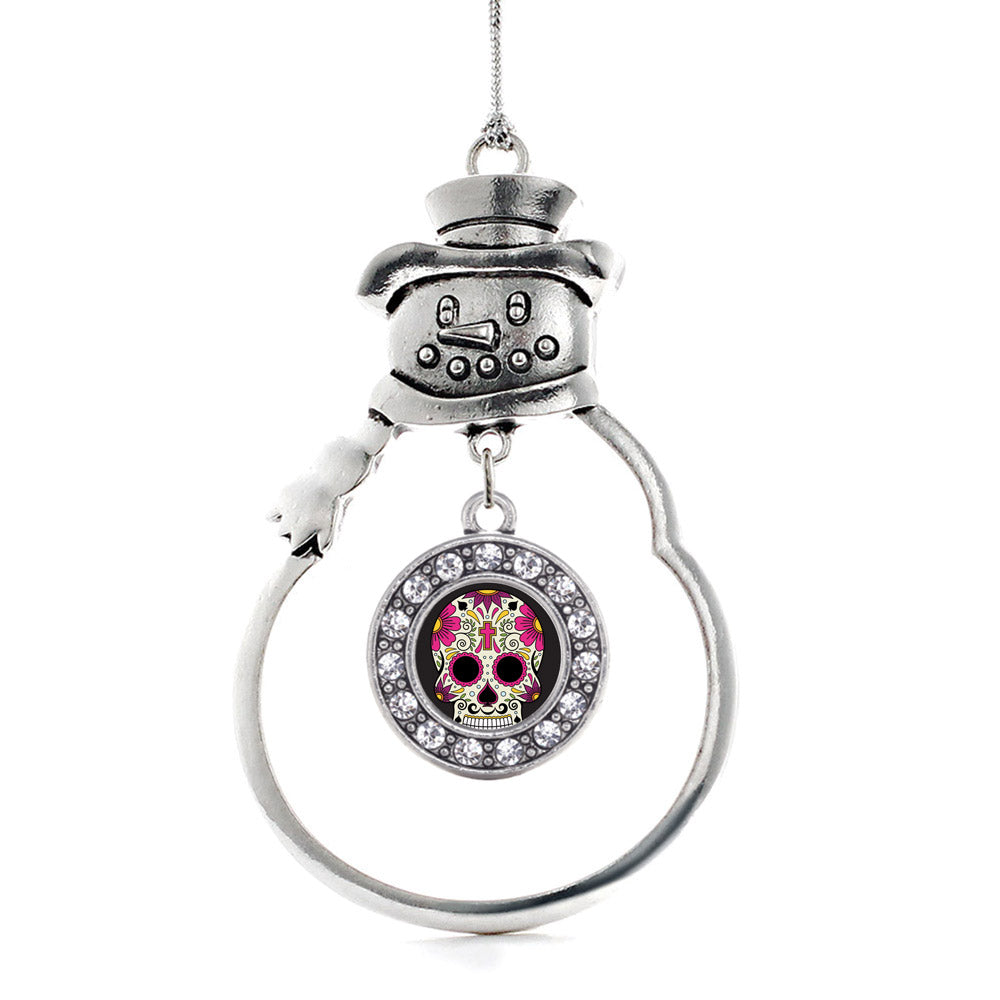 Sugar Skull Circle Charm Christmas / Holiday Ornament