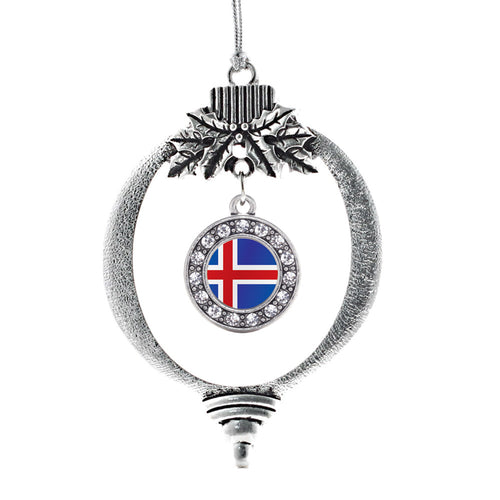 Iceland Flag Circle Charm Christmas / Holiday Ornament