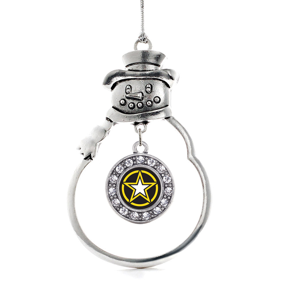 Army Star Circle Charm Christmas / Holiday Ornament