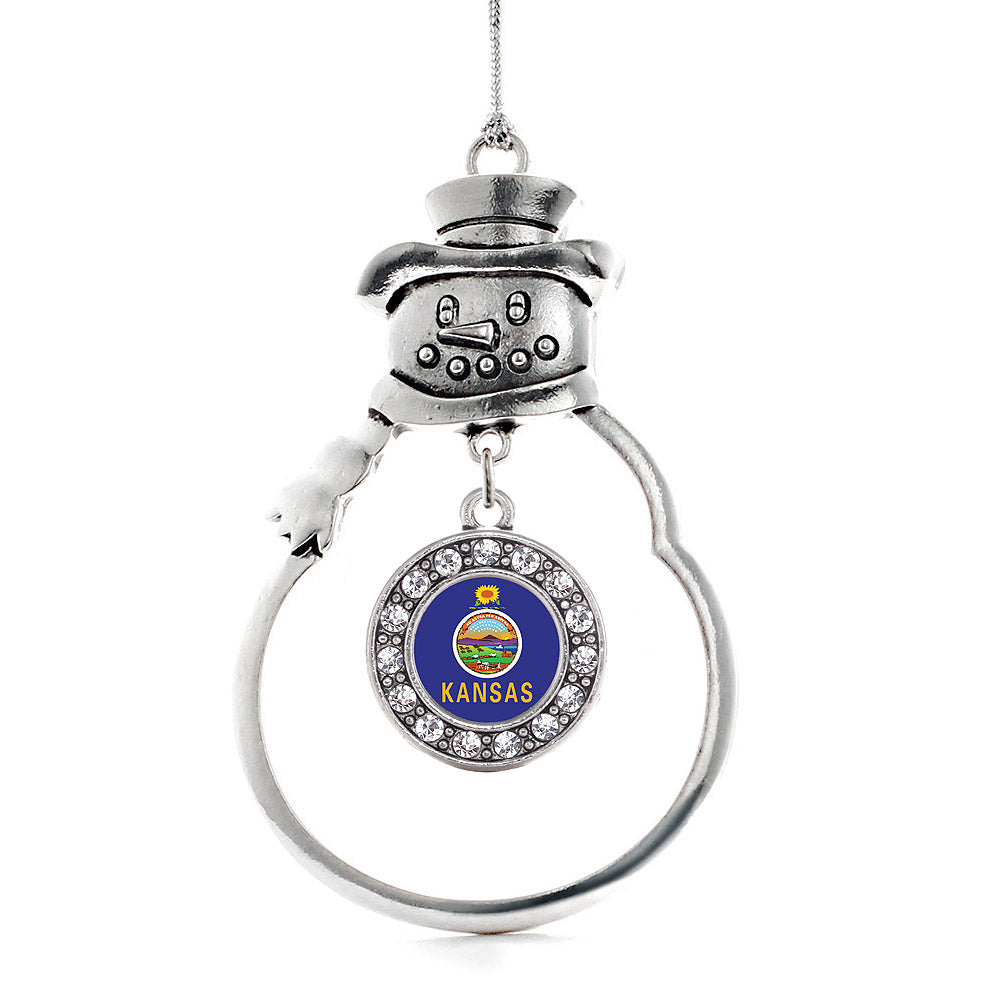 Kansas Flag Circle Charm Christmas / Holiday Ornament