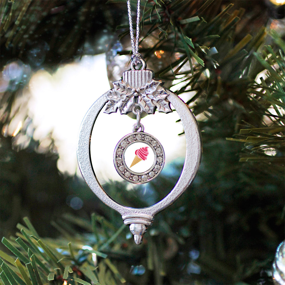 Ice Cream Cone Lovers Circle Charm Christmas / Holiday Ornament