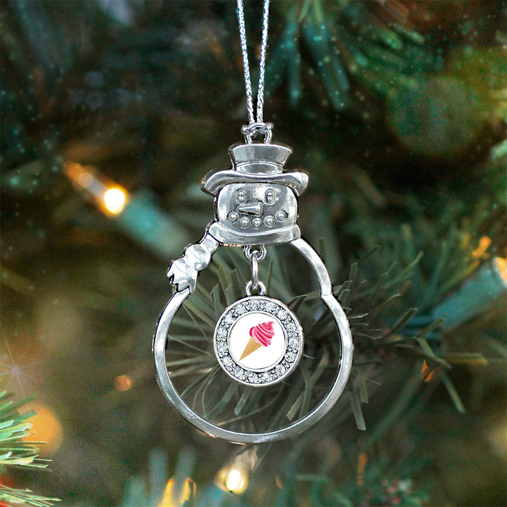 Ice Cream Cone Lovers Circle Charm Christmas / Holiday Ornament