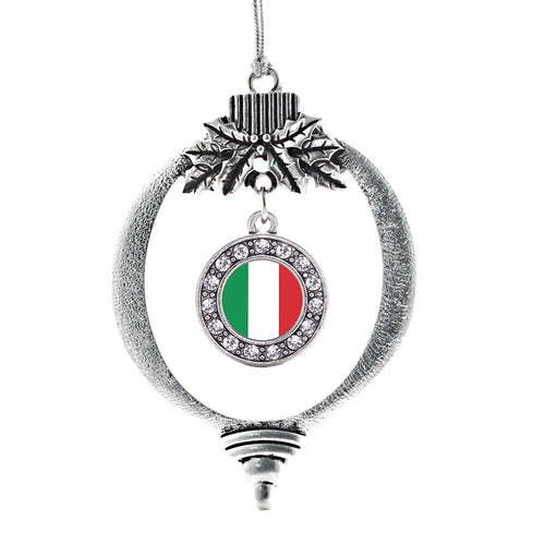 Italian Flag Circle Charm Christmas / Holiday Ornament