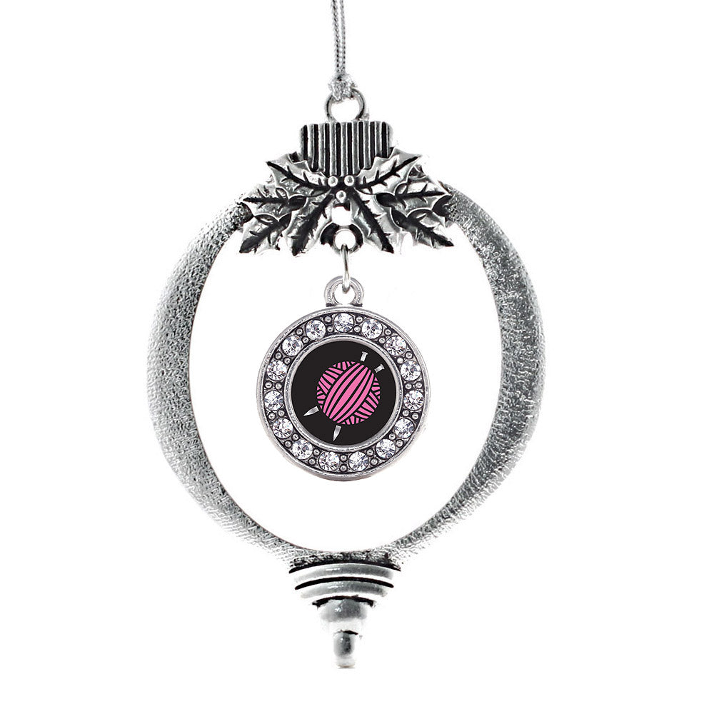 Knitting Needles Circle Charm Christmas / Holiday Ornament