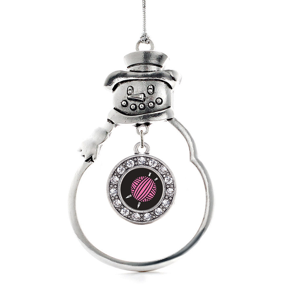Knitting Needles Circle Charm Christmas / Holiday Ornament