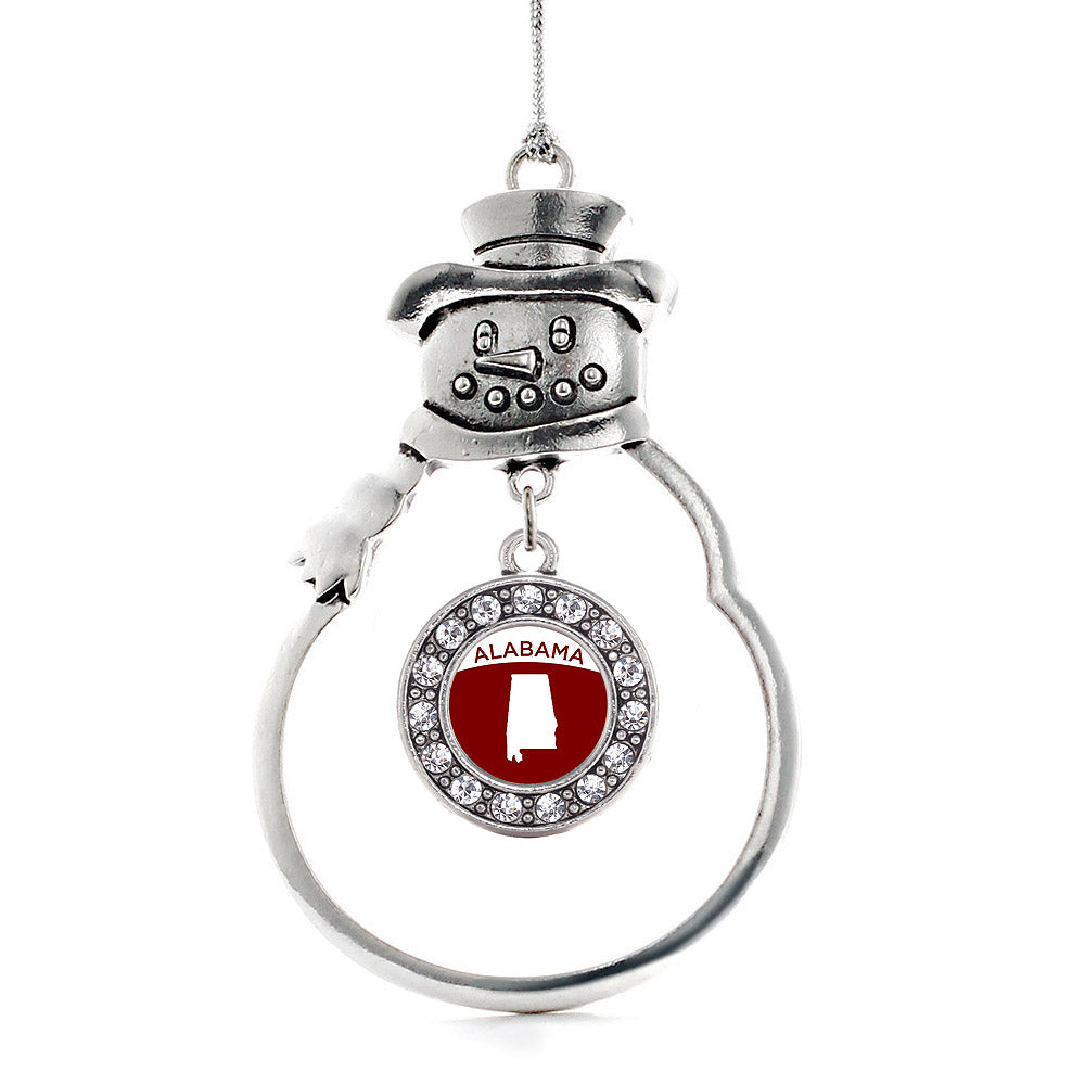 Alabama Outline Circle Charm Christmas / Holiday Ornament