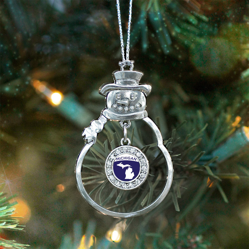 Michigan Outline Circle Charm Christmas / Holiday Ornament
