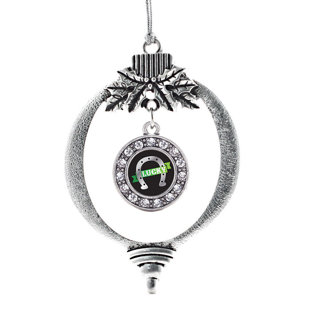 Lucky Horse Shoe Circle Charm Christmas / Holiday Ornament