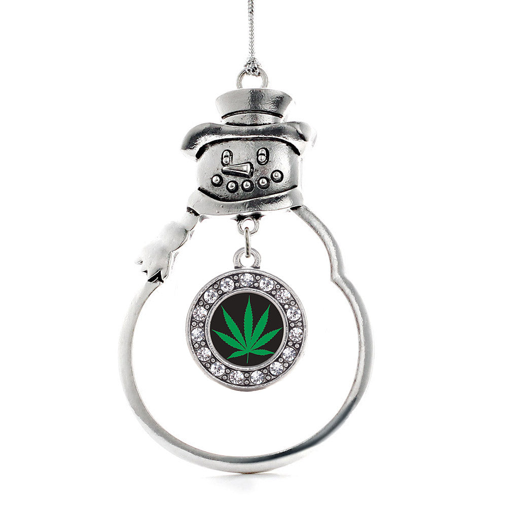 Marijuana Leaf Circle Charm Christmas / Holiday Ornament