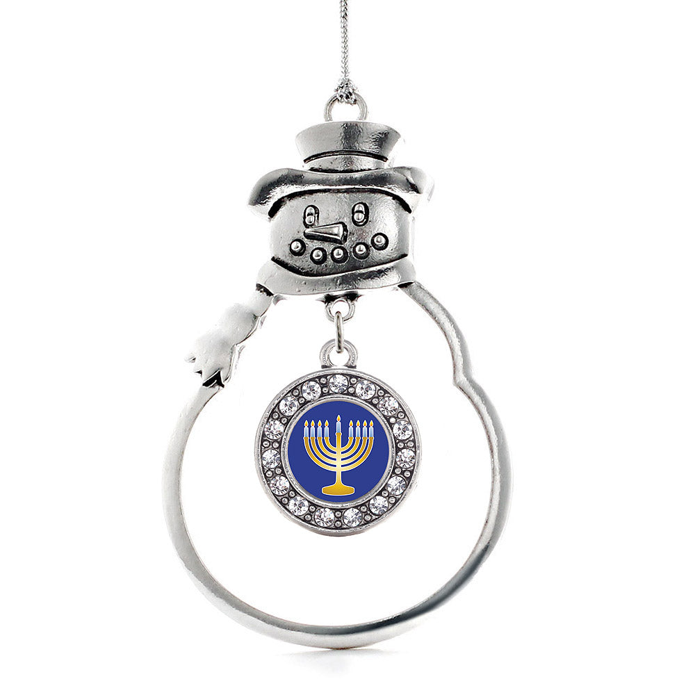 Menorah Circle Charm Christmas / Holiday Ornament
