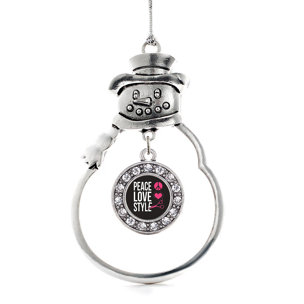 Peace, Love, and Style Circle Charm Christmas / Holiday Ornament