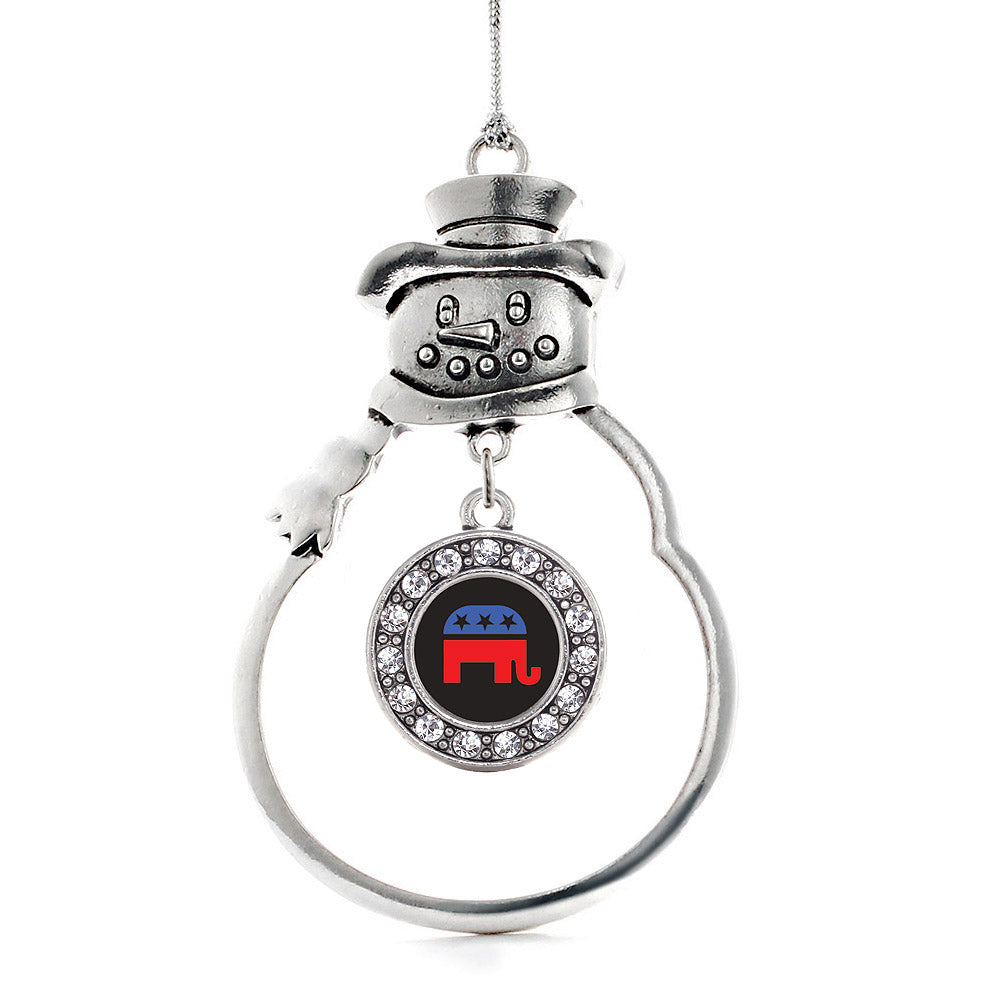 Republican Circle Charm Christmas / Holiday Ornament