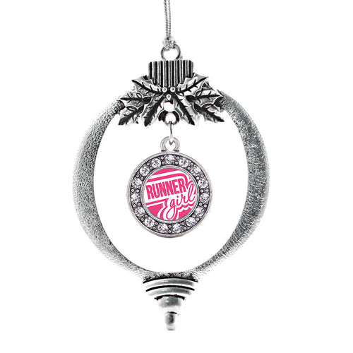 Runner Girl Circle Charm Christmas / Holiday Ornament