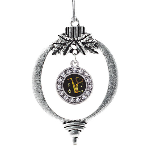 Saxophone Circle Charm Christmas / Holiday Ornament