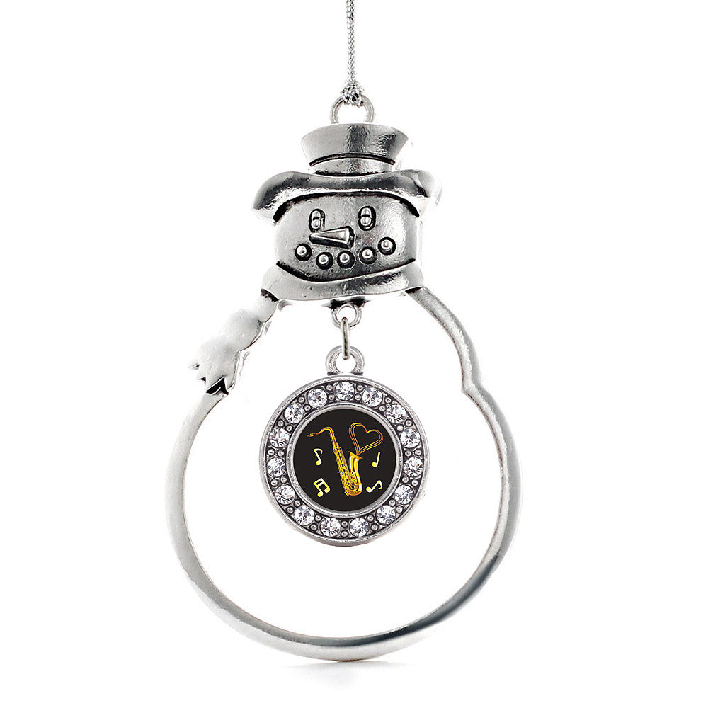 Saxophone Circle Charm Christmas / Holiday Ornament