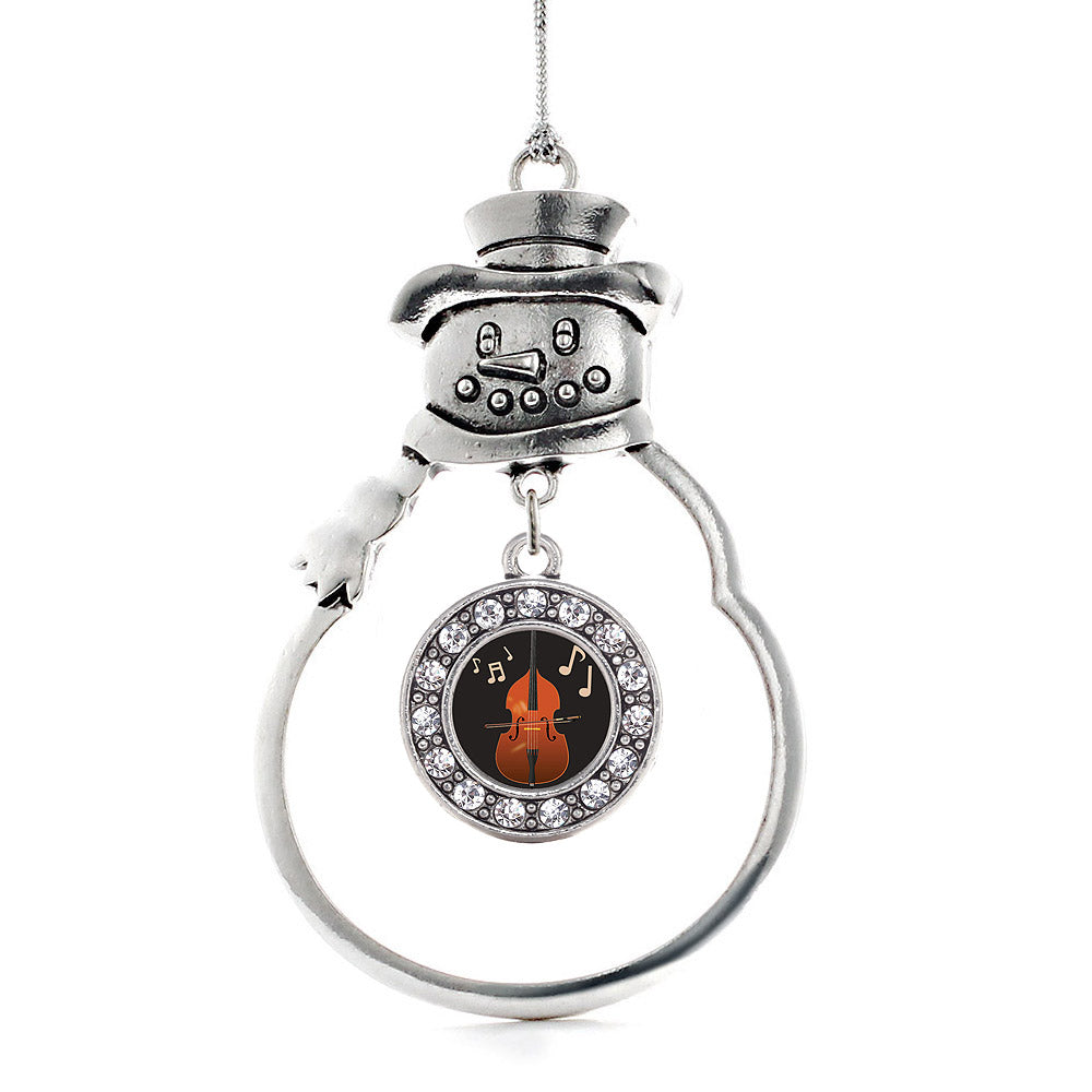 Stand Up Bass Circle Charm Christmas / Holiday Ornament