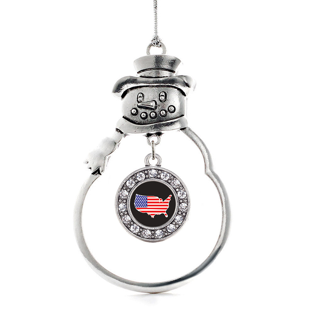 USA Circle Charm Christmas / Holiday Ornament