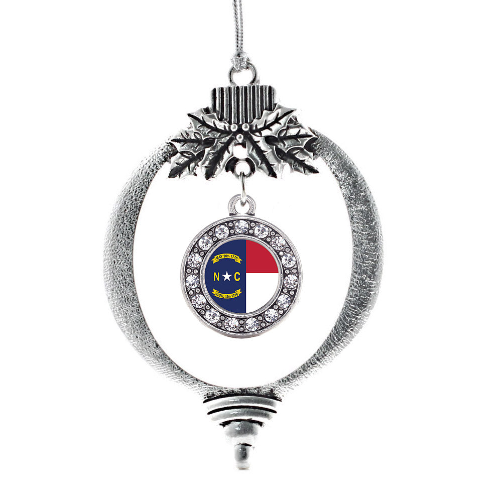 North Carolina Flag Circle Charm Christmas / Holiday Ornament