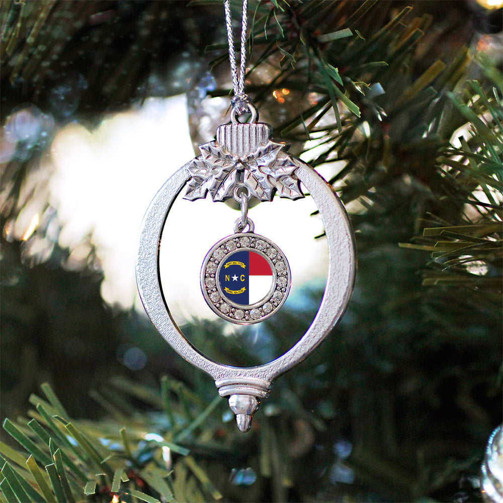 North Carolina Flag Circle Charm Christmas / Holiday Ornament