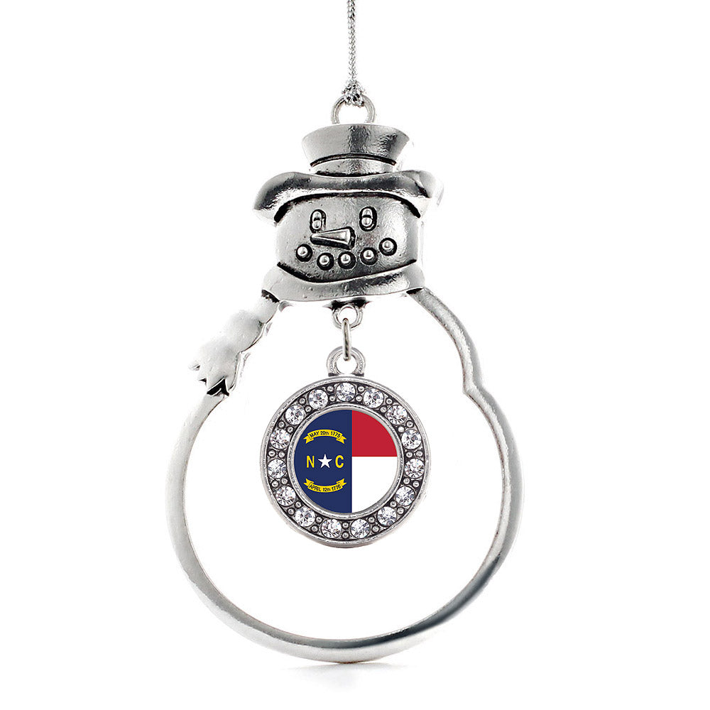 North Carolina Flag Circle Charm Christmas / Holiday Ornament