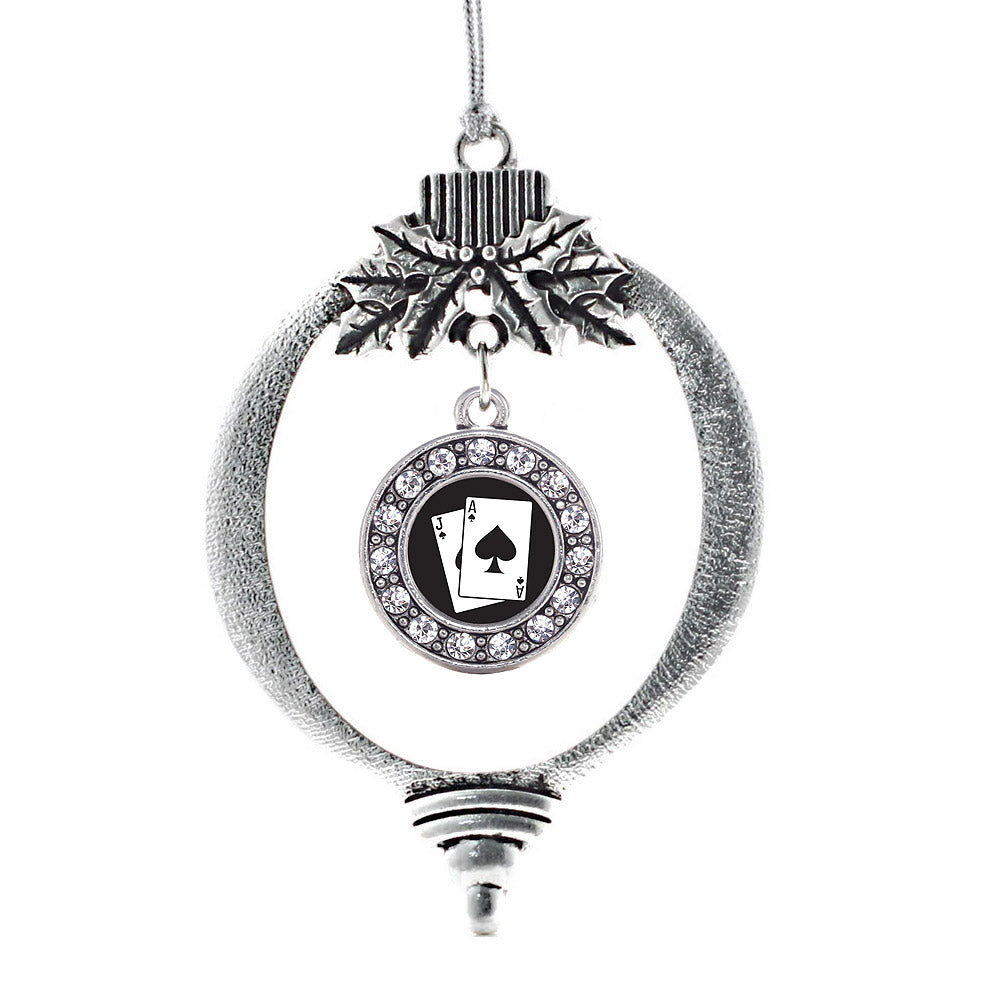 Black Jack Circle Charm Christmas / Holiday Ornament