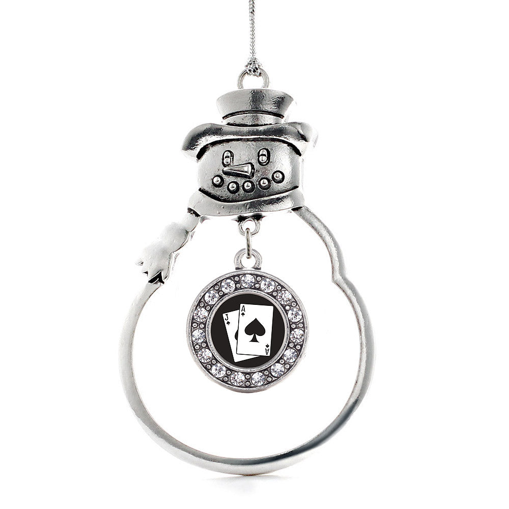 Black Jack Circle Charm Christmas / Holiday Ornament