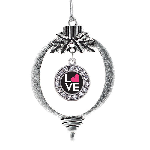 Love Heart Circle Charm Christmas / Holiday Ornament