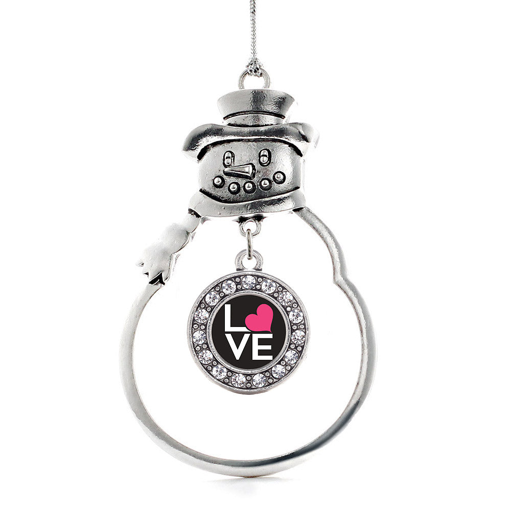 Love Heart Circle Charm Christmas / Holiday Ornament