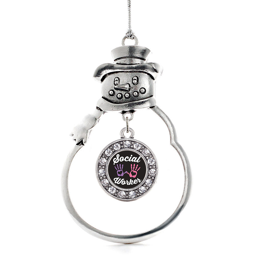 Social Worker Circle Charm Christmas / Holiday Ornament