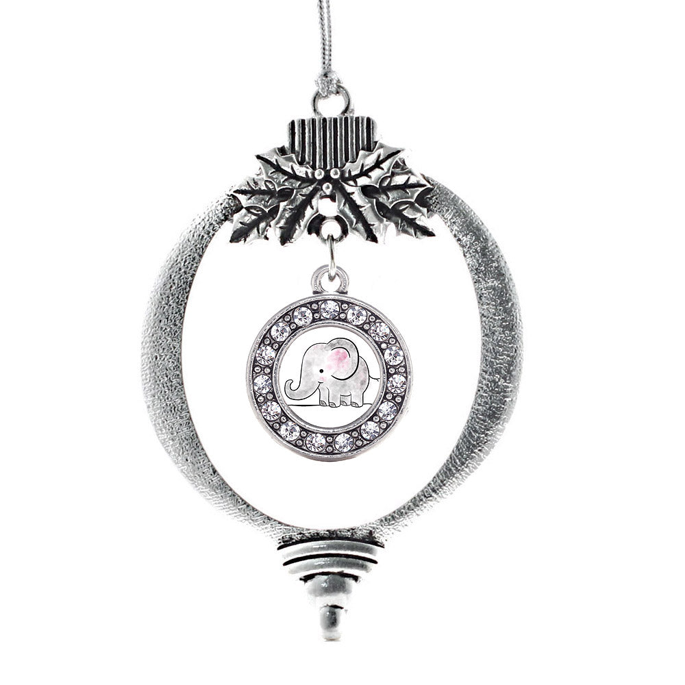 Baby Elephant Circle Charm Christmas / Holiday Ornament
