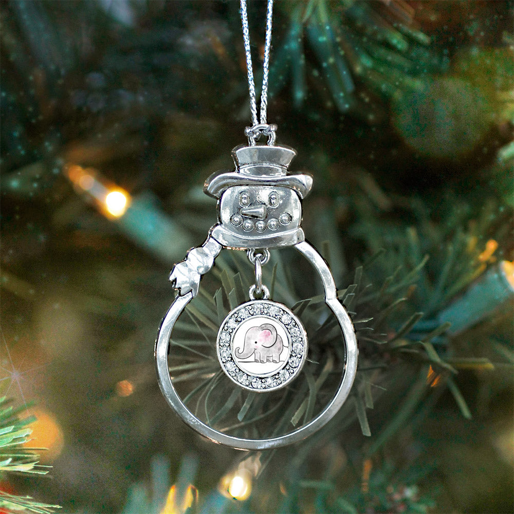 Baby Elephant Circle Charm Christmas / Holiday Ornament